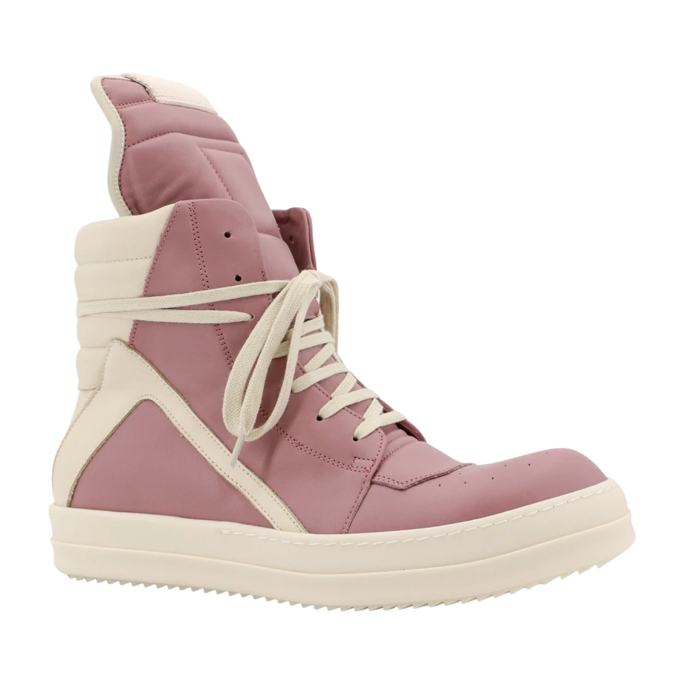 Rick Owens Bicolor Leren Sneakers Pink Heren