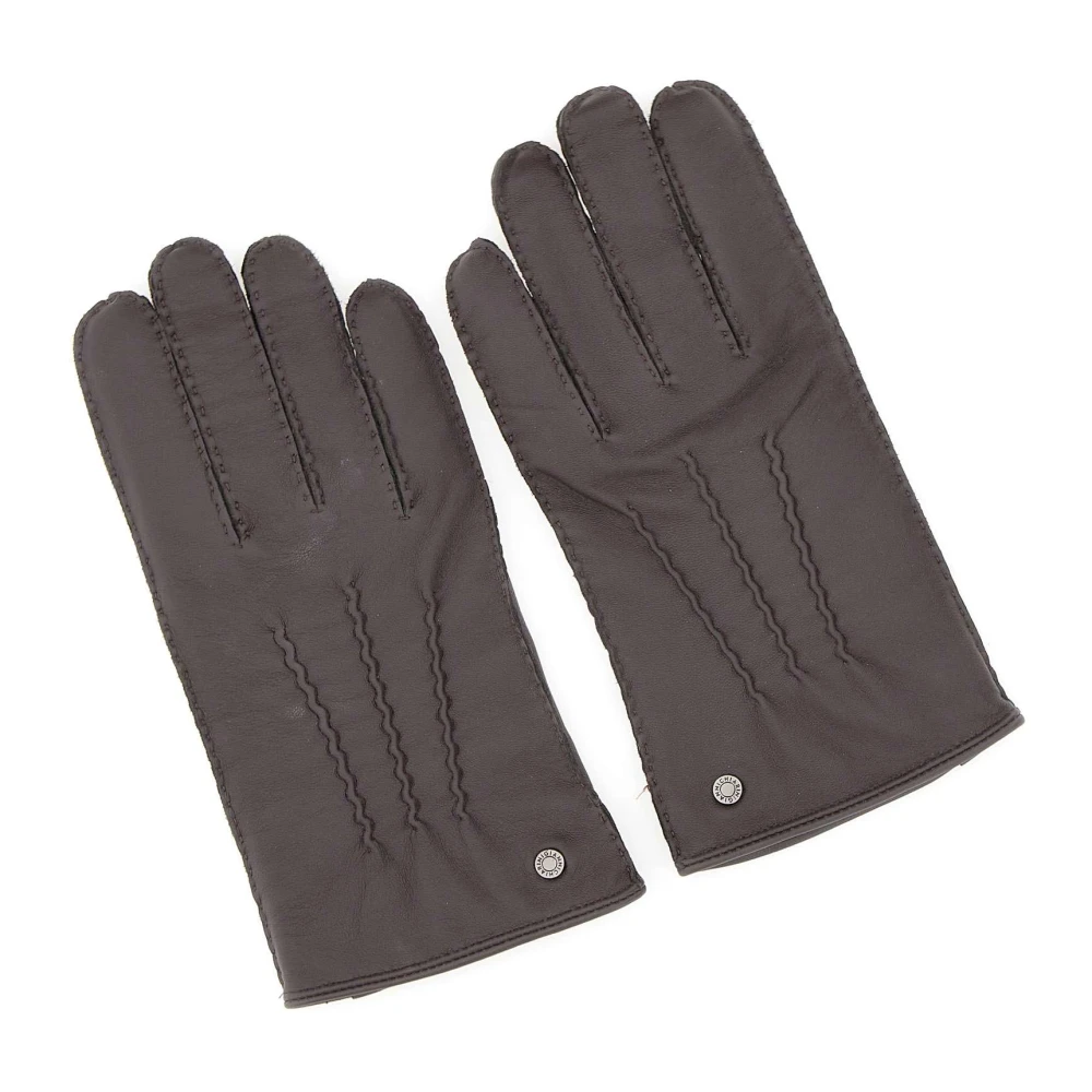 Gianni Chiarini Men's Brown Nappa Leather Gloves - Gloves - L - Accessories
