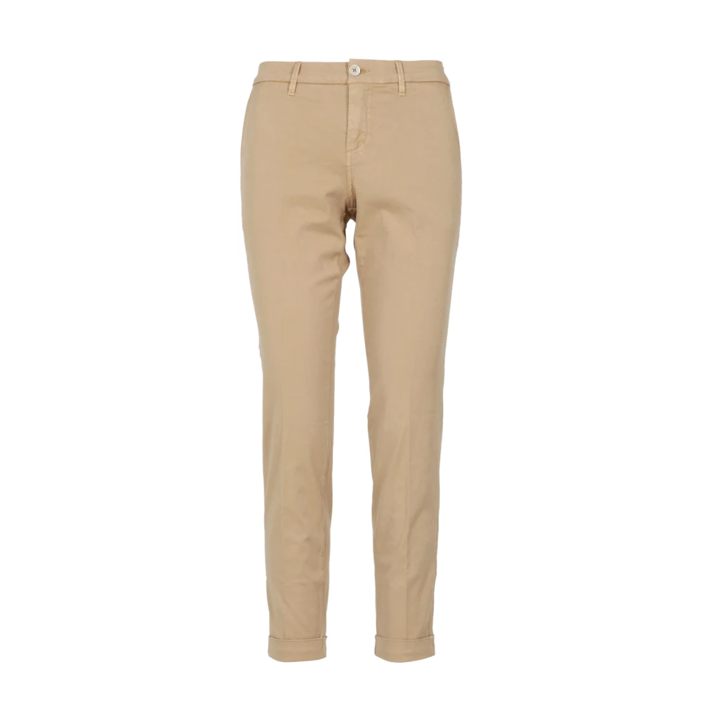 Fay Beige Bomull Byxor Regular Fit Fickor Beige, Dam