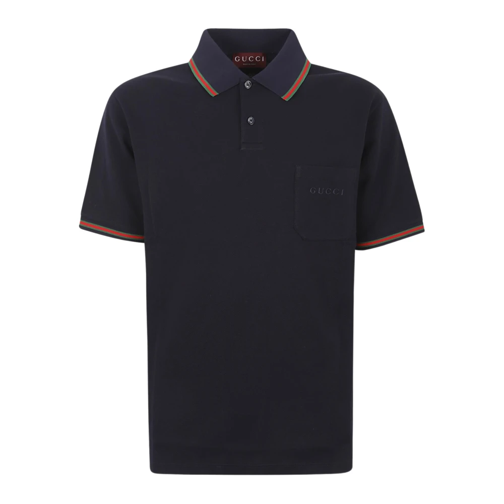 Gucci Men's Blue Polo Shirts, S, Short-Sleeve Polo