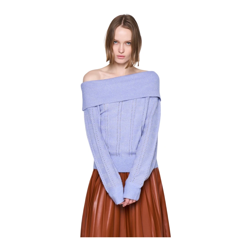 Silvian Heach Trui met blote schouders Blue Dames