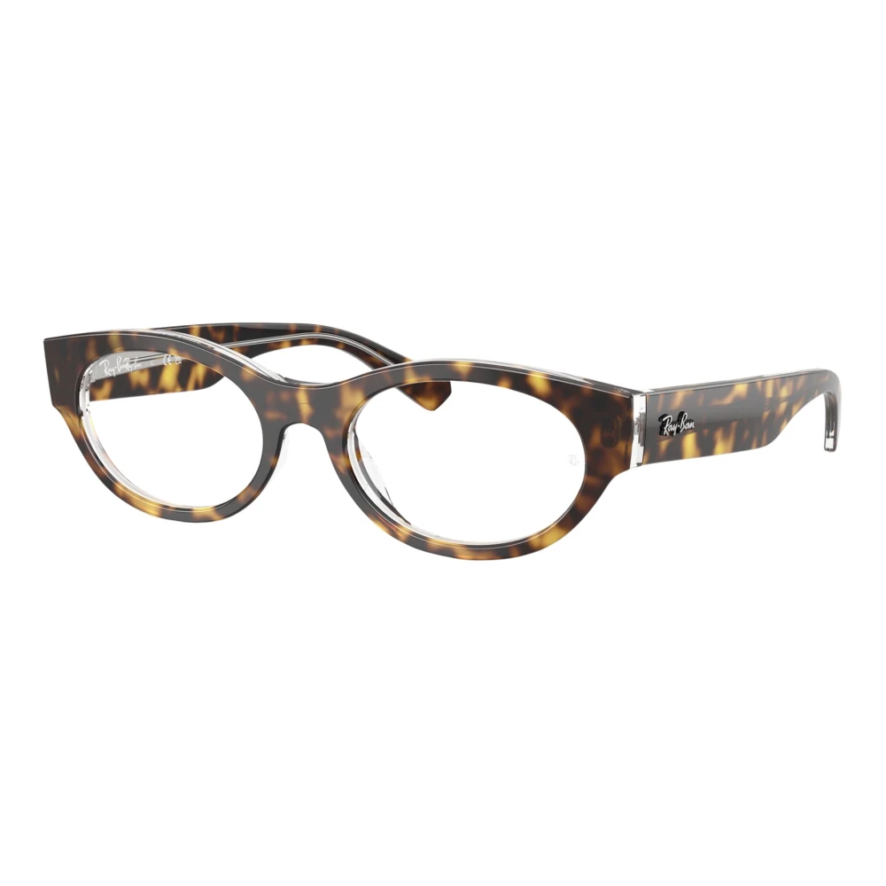 Ray - Ban Unisex Transparent Ray - Ban Rx5447 5082 Optical Frames Acetate Brown Round Normal - Image 4