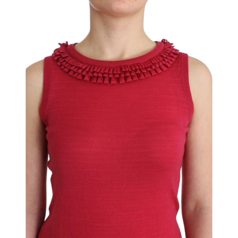 John Galliano Elegante roze gebreide top Pink Dames