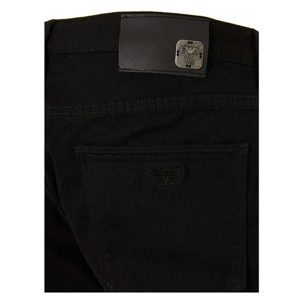 Emporio Armani Klassieke Denim Jeans met Logo Detail Black Heren