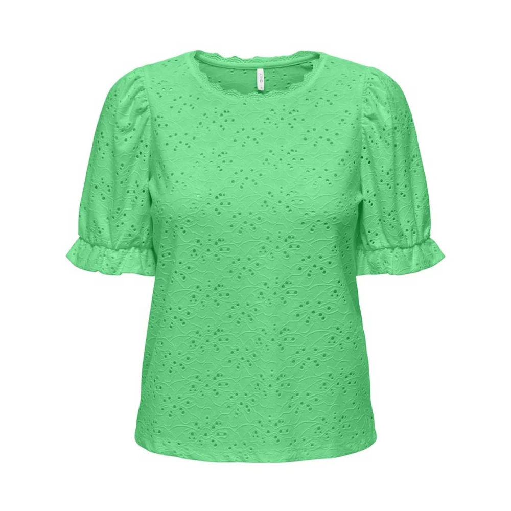 Only Smilla Puff Sleeve T-Shirt Green Dames