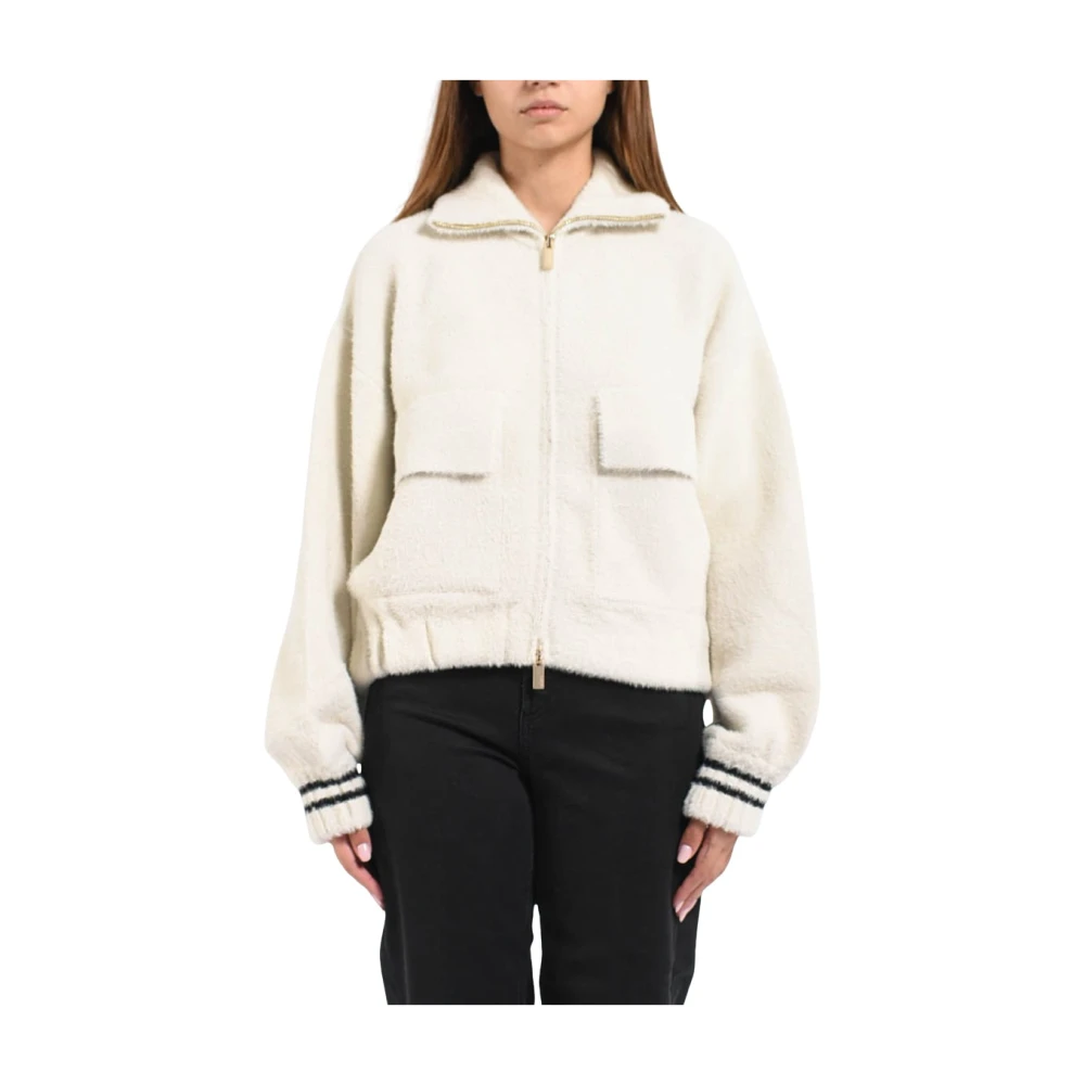 Akep Women's White Bomber Jackets, S, Bomber Jacket