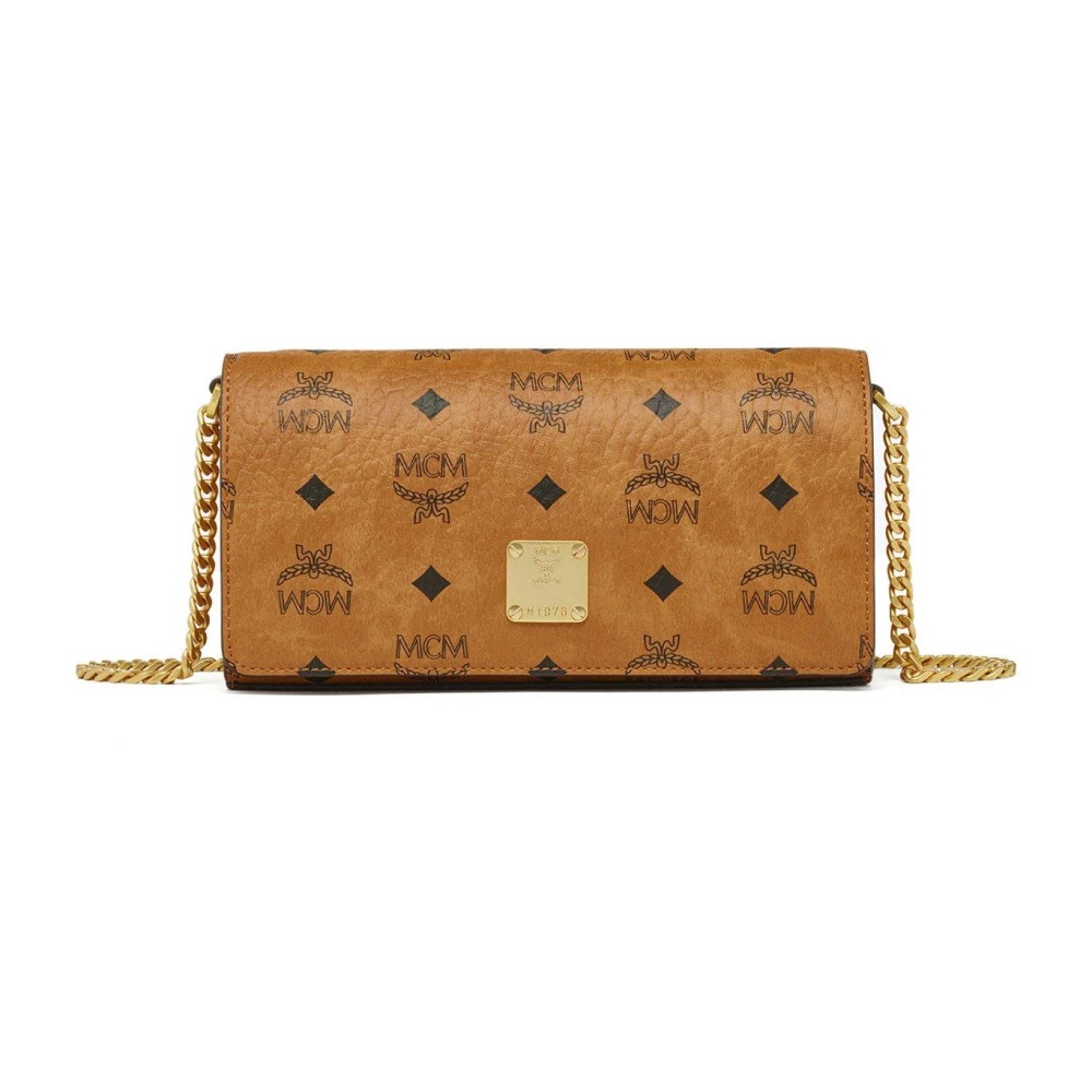 MCM Aren Schoudertas in Visetos Brown Dames