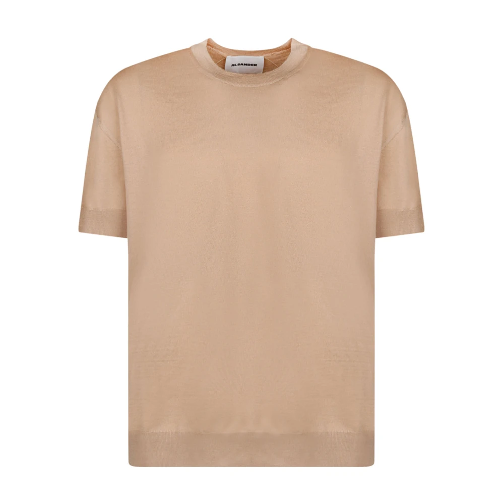 Jil Sander Men's Beige Jumpers - Round-Neck Knitwear - S - Knitwear