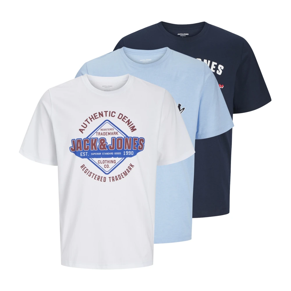 jack & jones Logo T-shirt met korte mouwen 3-pack Multicolor Heren
