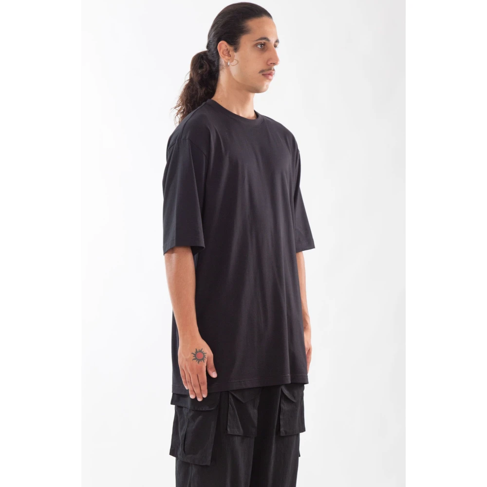 Y-3 Zwarte Boxy Korte Mouw Tee Black Heren