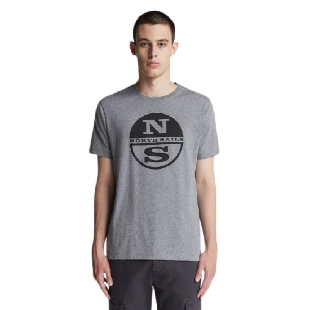 North Sails Organisch T-shirt met ronde hals en korte mouwen Gray Heren