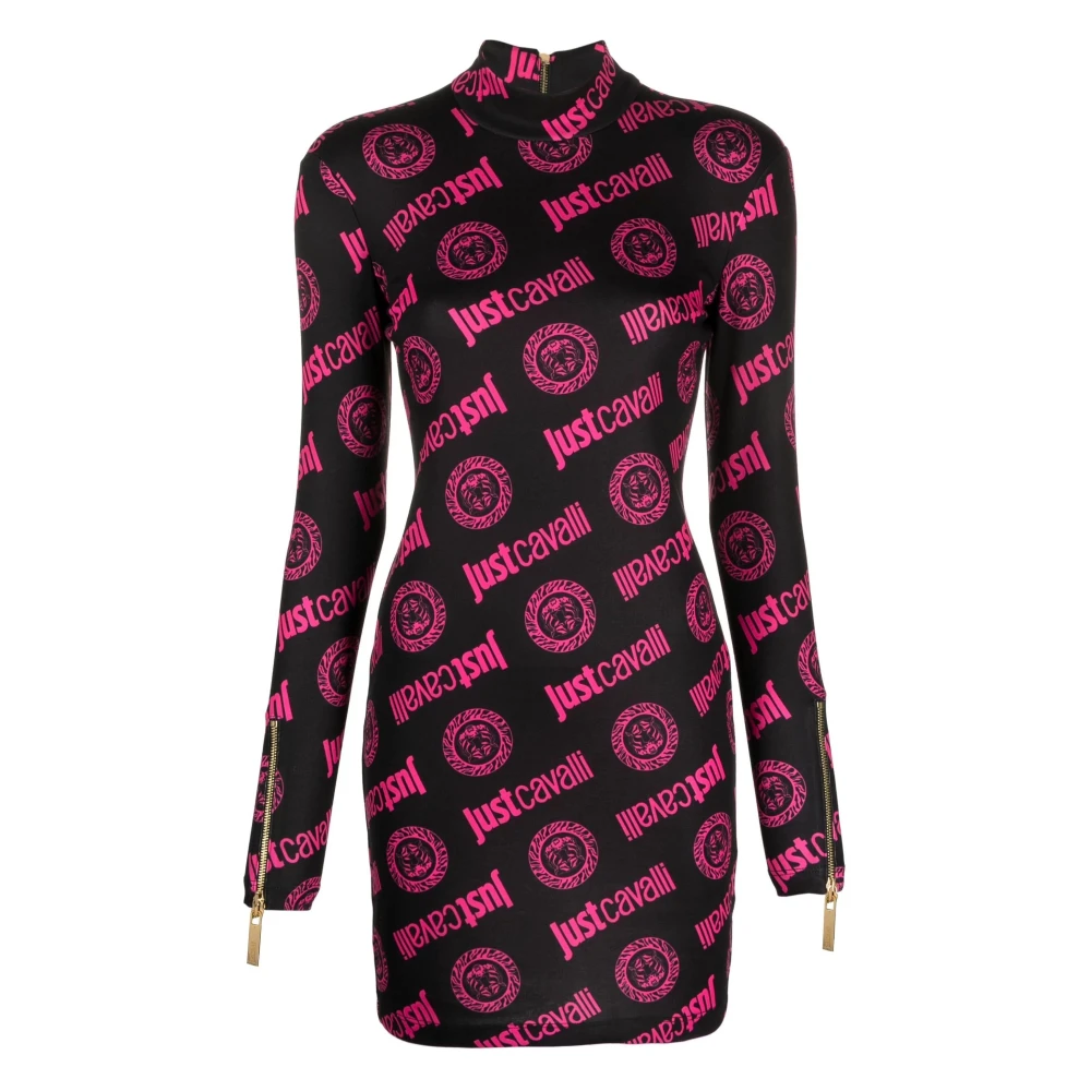 Just Cavalli Women's Black Long Sleeve Mini Dress
