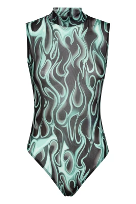 Tulle Body Sleeveless Flame