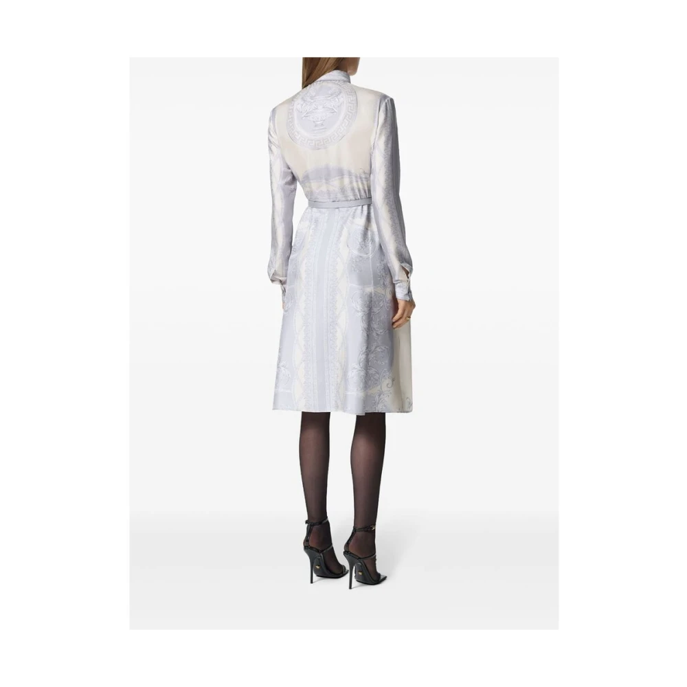 Versace Barocco Print Zijden Jurk Multicolor Dames