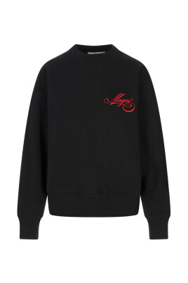 sweat-shirt-noir-a-col-rond-avec-logo-brode