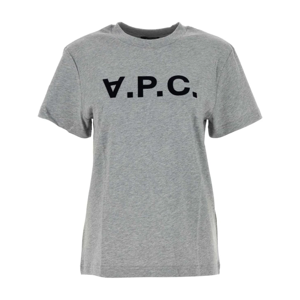 A.p.c. Grijze Katoenen T-Shirt Gray Dames