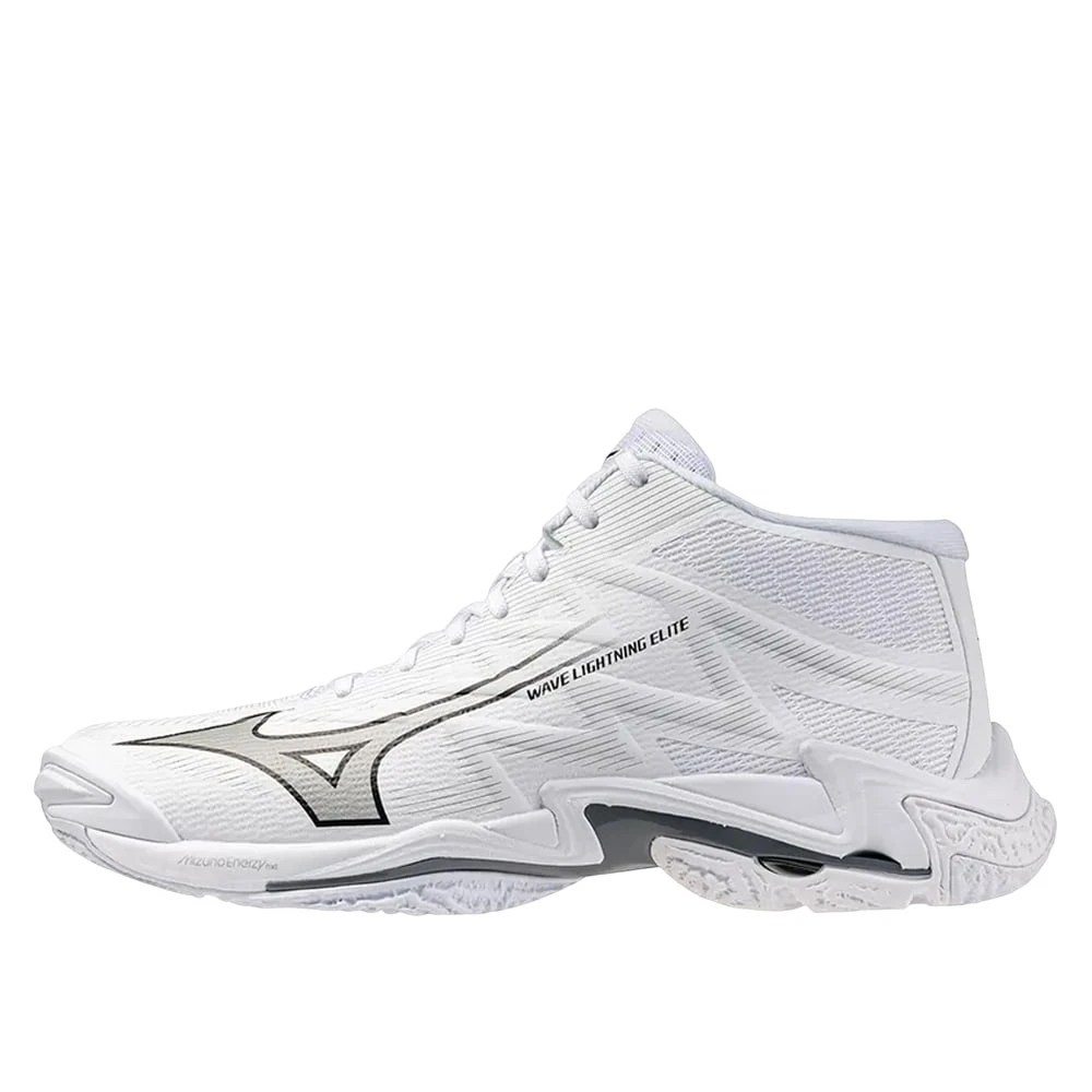 Mizuno Unisex Bianco/Nero/Grigio Scarpe Da Palestra, Wave Lightning Elite Mid (46.5), - Immagine 4