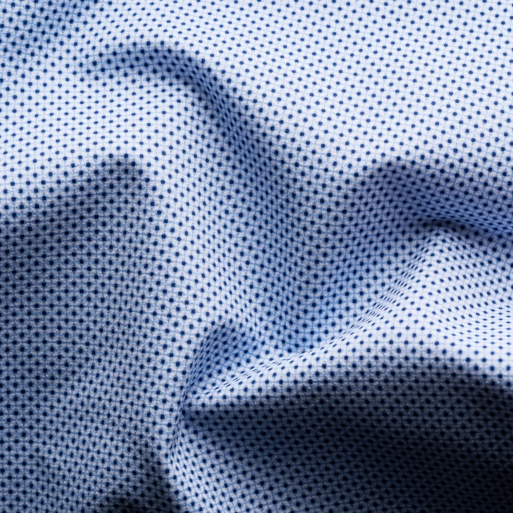 Eton Stretch Slim Fit Microprint Overhemd Blue Heren