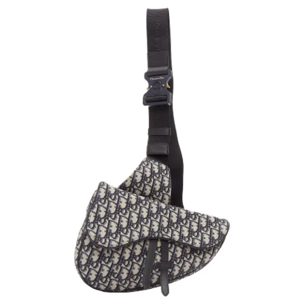 Dior Vintage Pre-owned Canvas crossbody-bags Black Dames