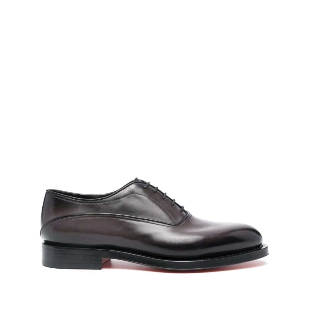 Santoni Läder Oxford Skor Gray, Herr