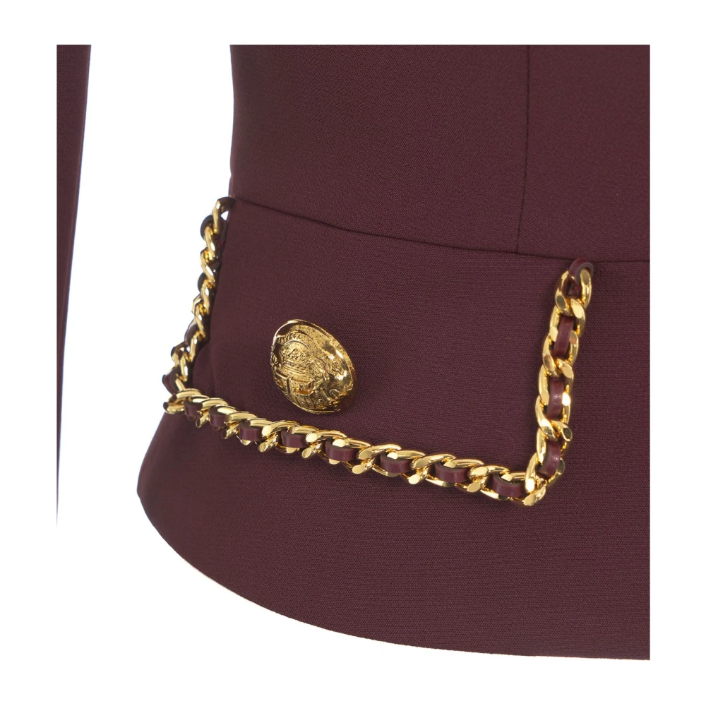 Elisabetta Franchi Multi-gekleurde Geknipte Blazer Brown Dames