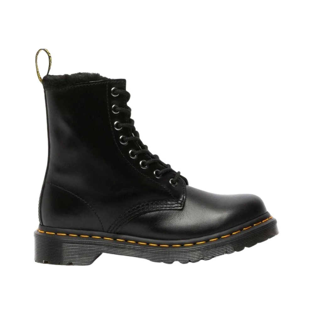 Dr. Martens Donna Nero - 1460 Serena Stivali Foderati In Pelliccia Sintetica - Shoes - 37 Eu