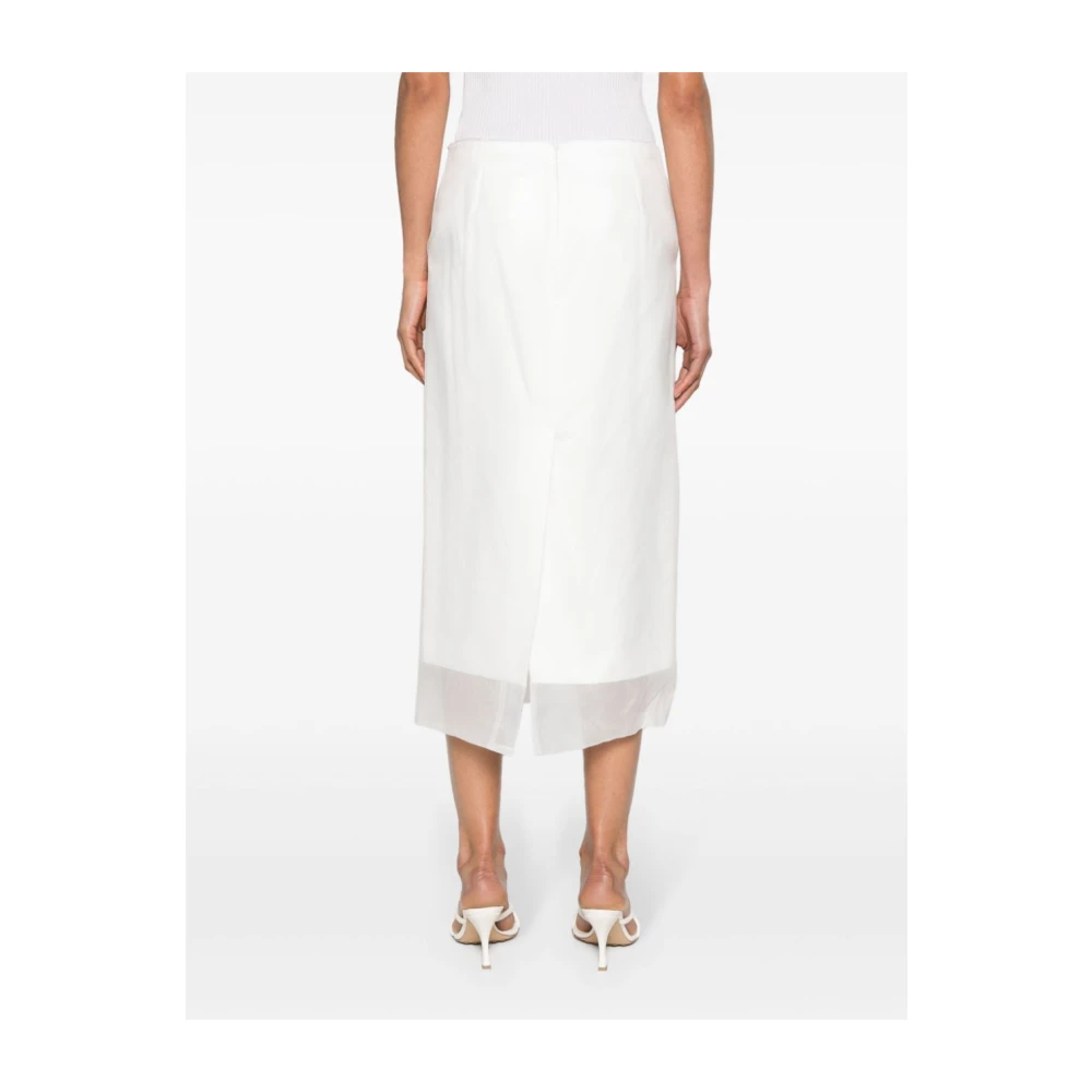 SPORTMAX Wit Zijdeblend Potloodrok White Dames