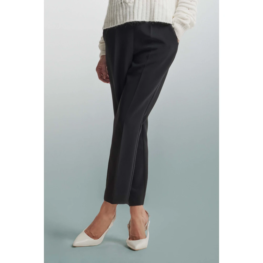 Kocca Elegante broek met glanzende details Black Dames