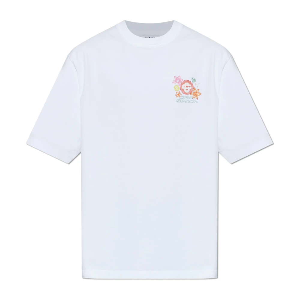 Casablanca Men's White Collage D'icones T-Shirt - T-Shirts - M - Tops