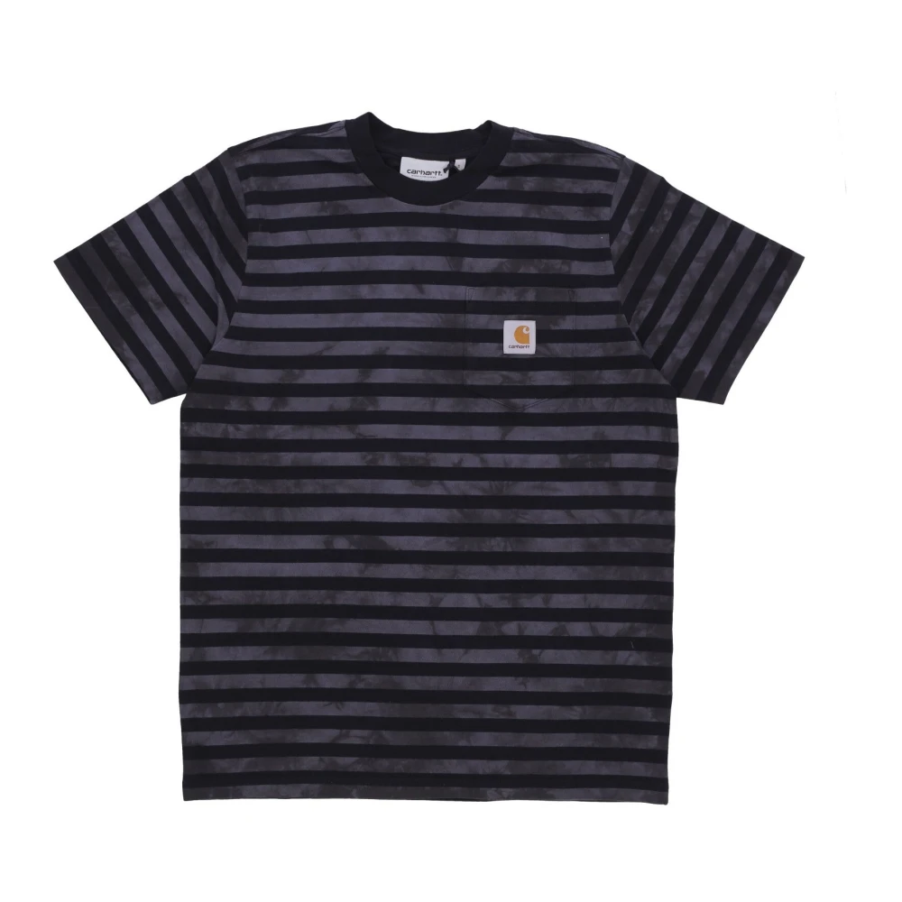 Carhartt Wip Men's Black Striped Pocket Tee Chromo