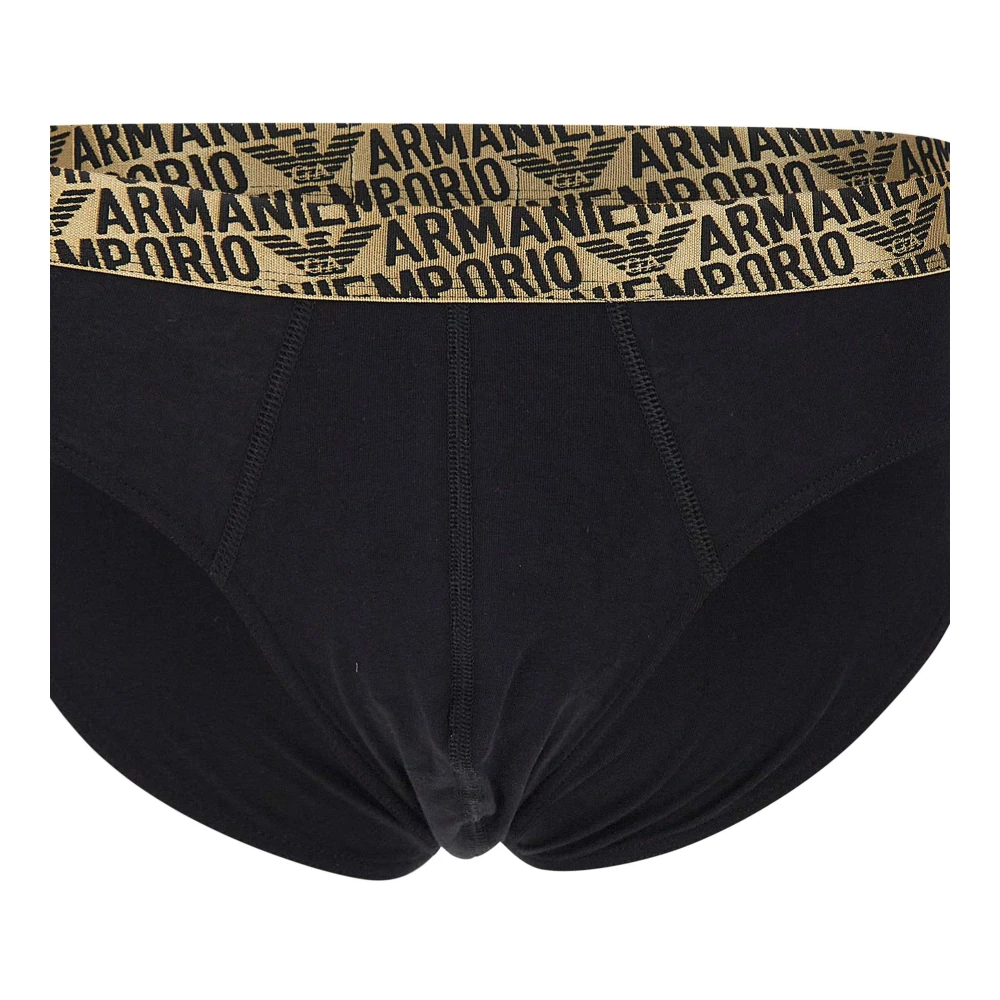 Emporio Armani Zwart Stretch Katoenen Ondergoed Black Heren