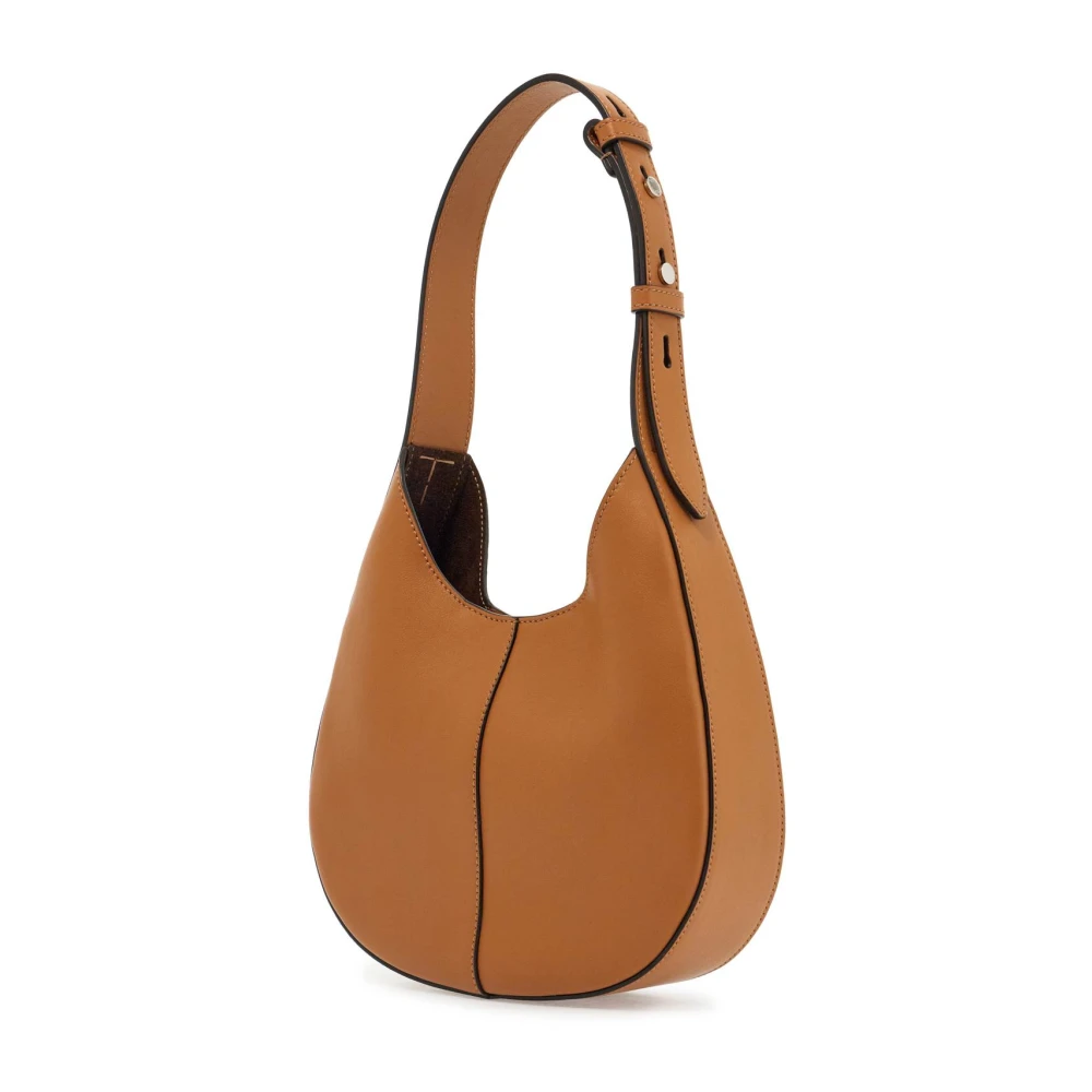 TOD'S Elegante Leren Mini Hobo Tas Brown Dames