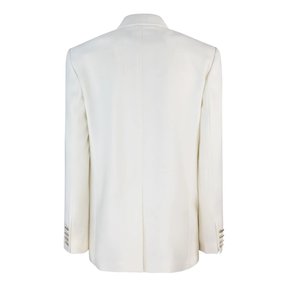 Max Mara Studio Witte Wollen Jas White Dames