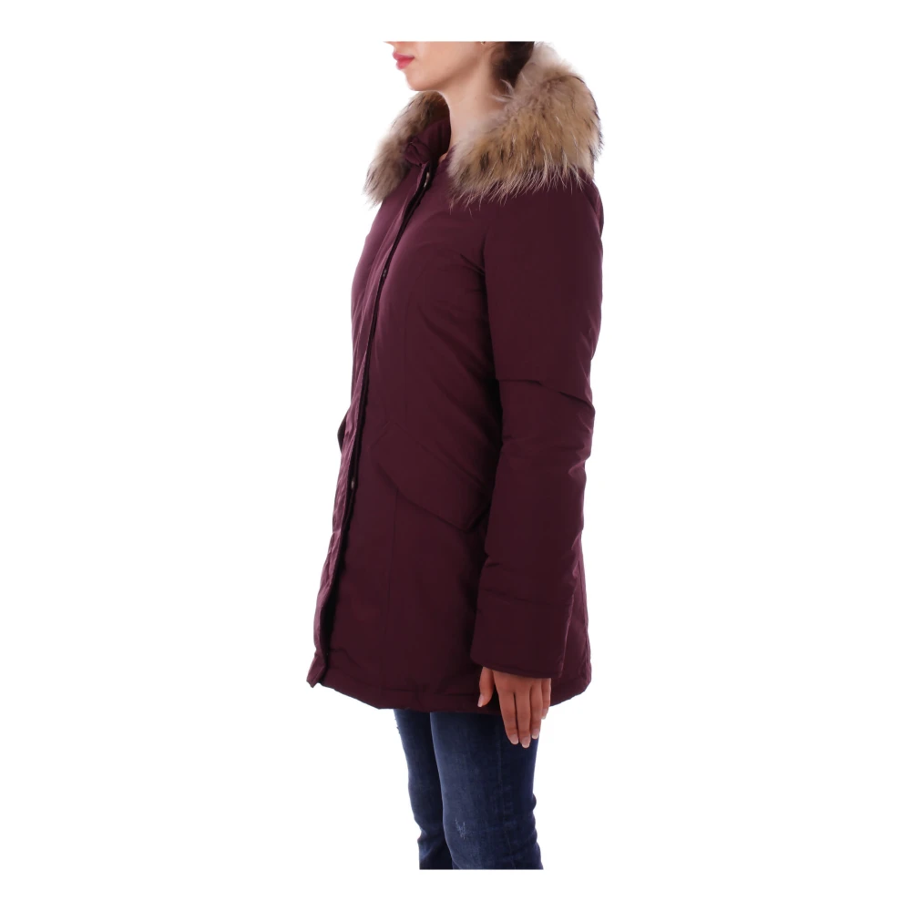 Woolrich Gewatteerde jas met capuchon en rits Purple Dames
