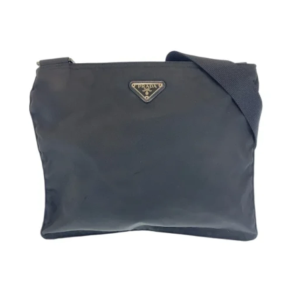 Prada Vintage Pre-owned Canvas crossbody-bags Black Dames