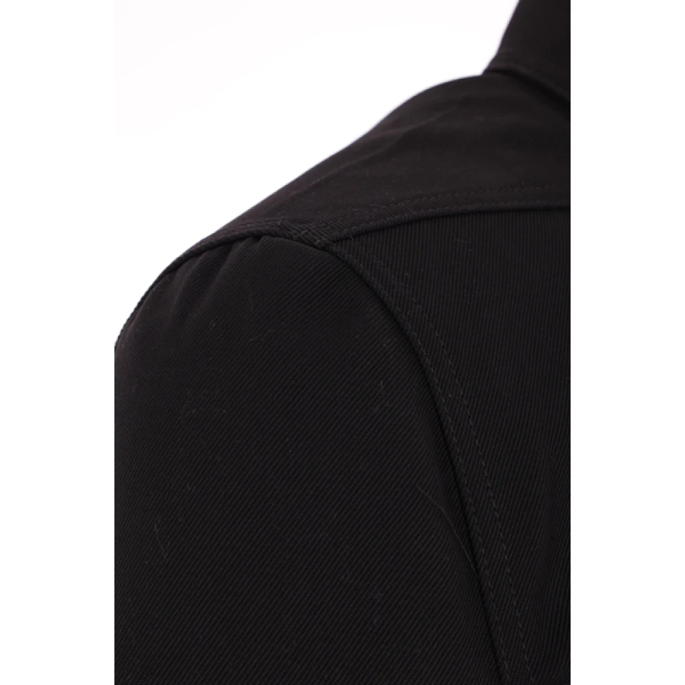 Rick Owens Zwarte Katoenen Drill Jas Black Heren