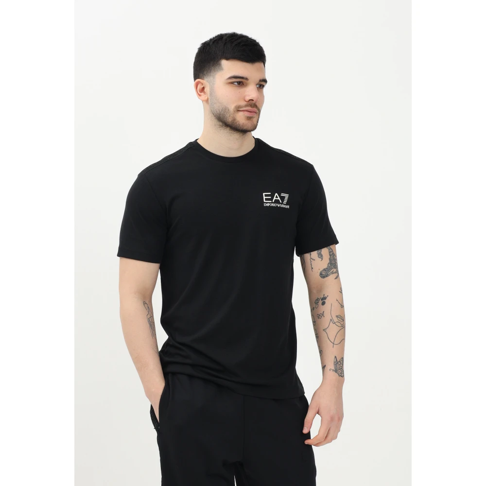 Emporio Armani EA7 Sportieve Zwarte T-shirt met Korte Mouwen Black Heren