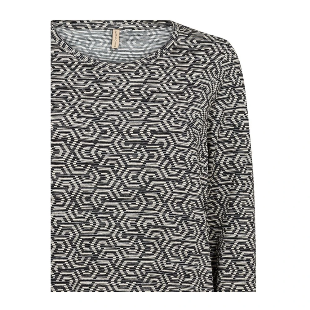 Soyaconcept Geometrisch Print Shirt Zwart Black Dames