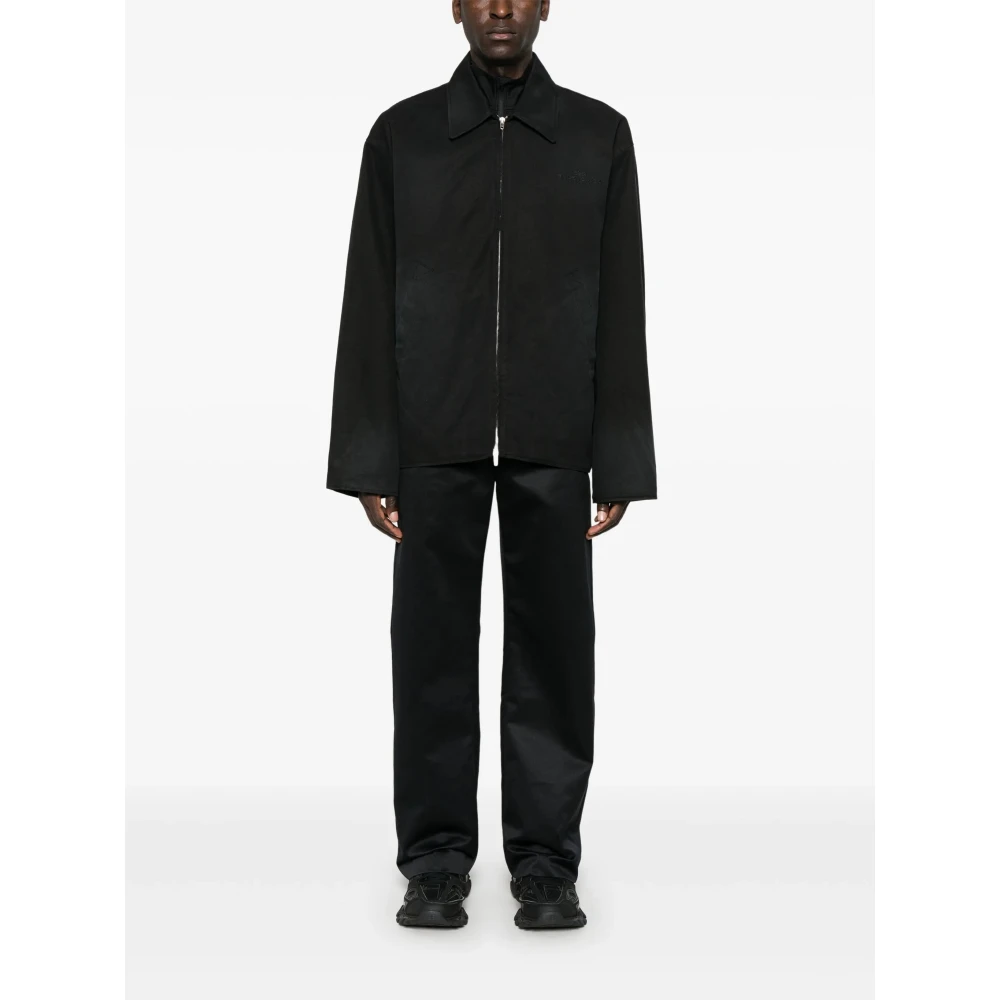 Balenciaga Zwarte Katoenen Ritsjas Italië Black Heren