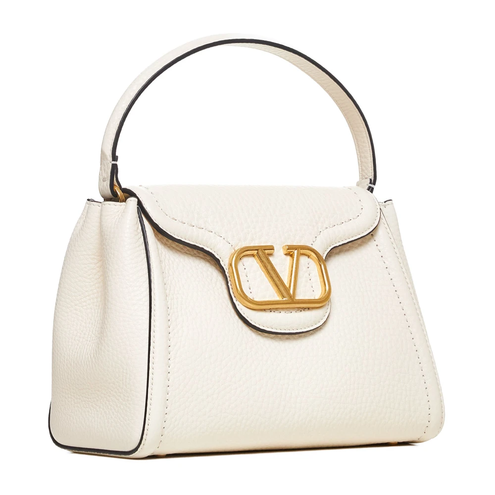Valentino Garavani Ivoor Leren Handtas met VLogo White Dames