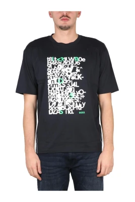 T-shirt med rund hals och abstrakt grafiskt tryck