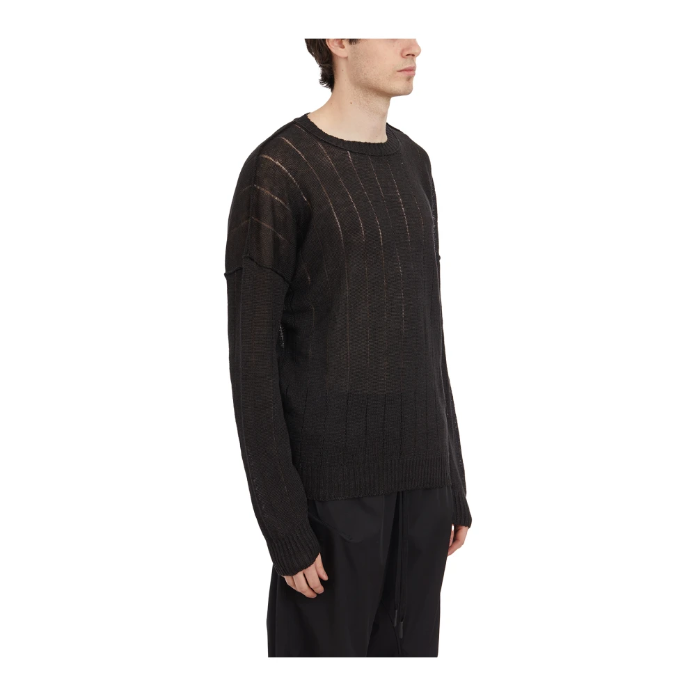Isabel Benenato Linnen Crewneck Top Black Heren