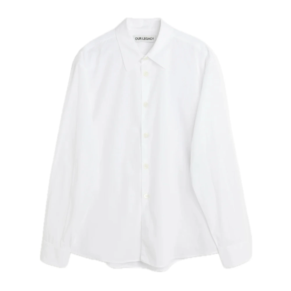 Our Legacy Witte Liquid Poplin Beyond Overhemd White Heren