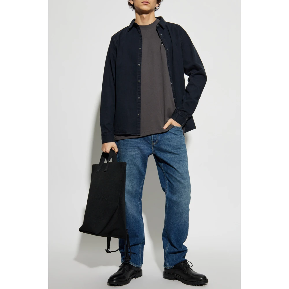 AllSaints Oversized T-shirt met geborduurd logo Gray Heren