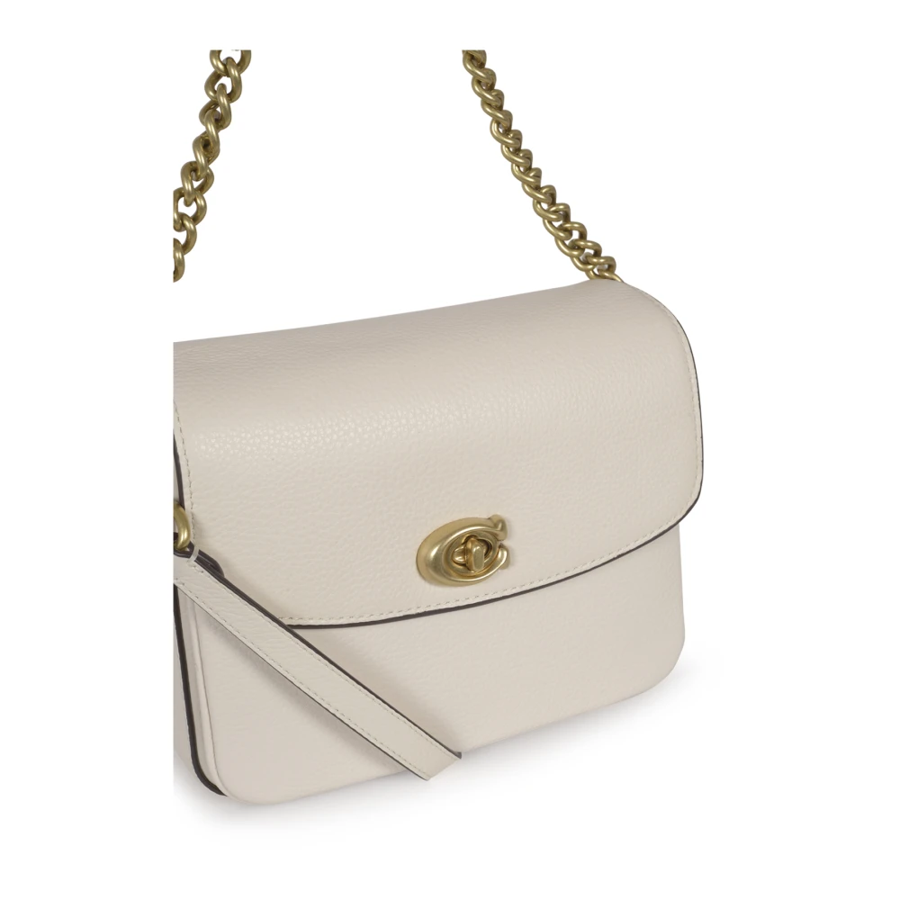 Coach Gepolijste Leren Crossbody Tas Beige Dames