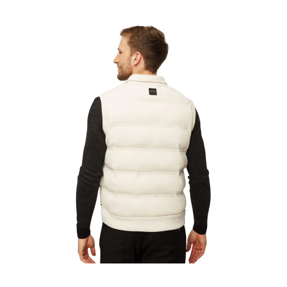 Hugo Boss Herenkleding Regular Fit Ribgebreid Gilet Beige Heren