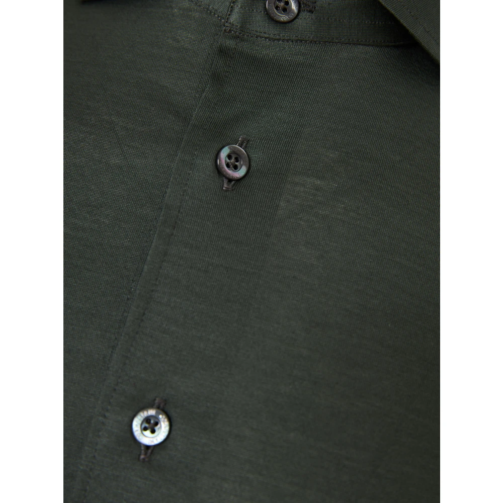 Corneliani Jersey Katoenen Shirt Green Heren