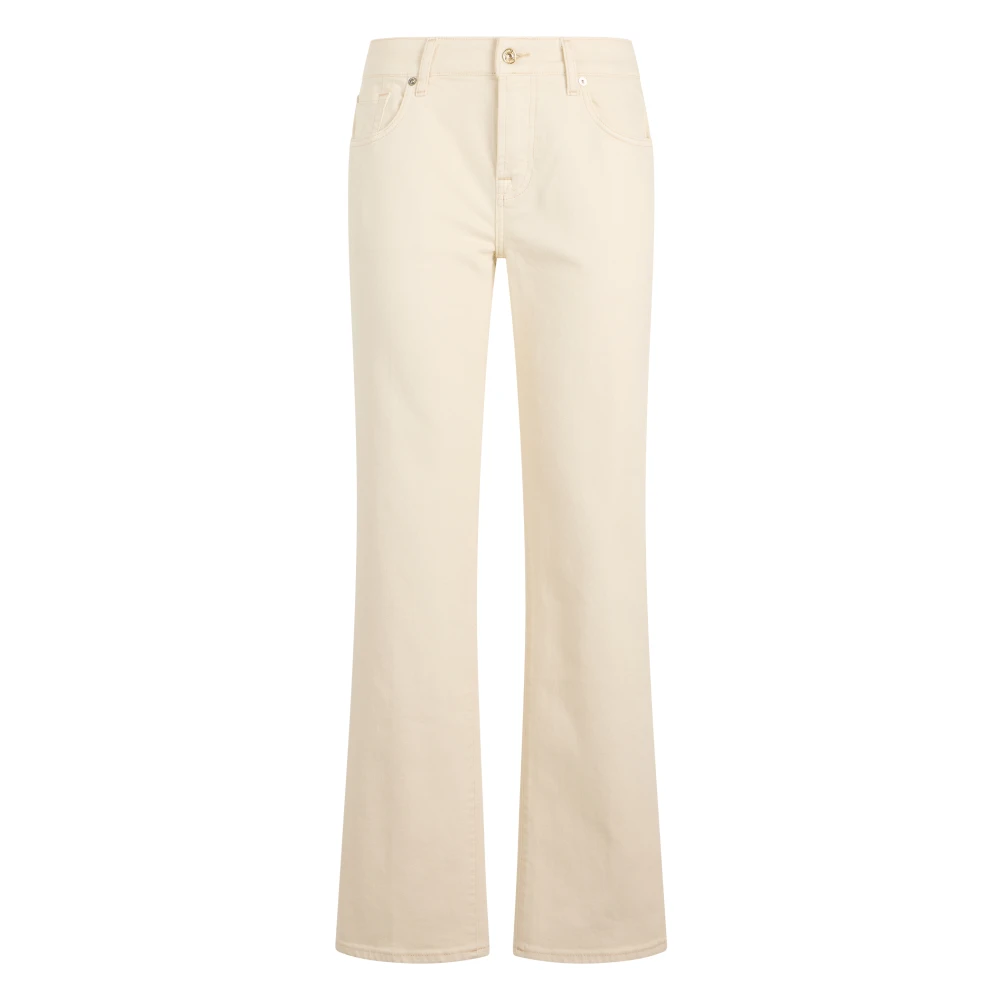 7 For All Mankind , Flare Jeans, Female, Beige, W28, High-Waisted Straight Jeans