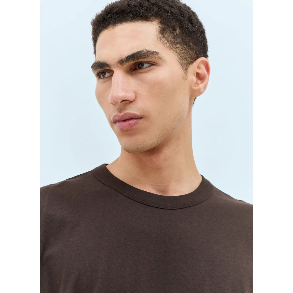 Dries Van Noten Katoenen Jersey Crewneck T-shirt Brown Heren