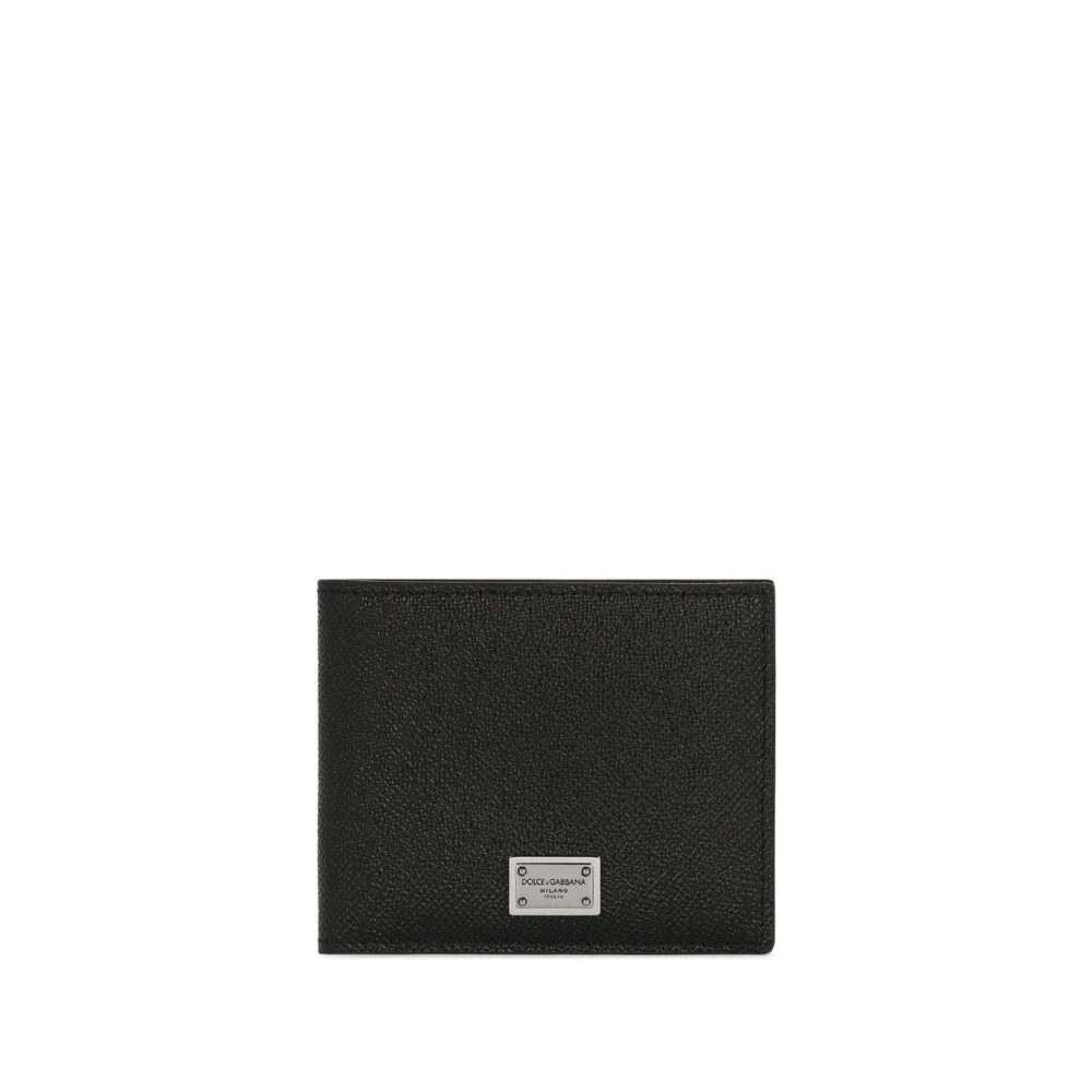 Dolce & Gabbana Black Leather Bi-Fold Wallet - Male - Wallets & Cardholders - Black - One Size - Accessories